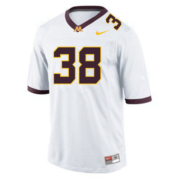 Men #38 Michael Lantz Minnesota Golden Gophers College Football Jerseys Sale-White - Click Image to Close